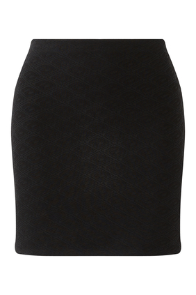 Compact Nylon Jacquard Mini Skirt